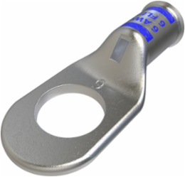 Copper Compression Lug, Conductor Size 6, 1 Hole, 3/8in Bolt Size, Standard Barrel, Sight Window, Tin Plated, UL, CSA