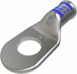 Copper Compression Lug, Conductor Size 6, 1 Hole, 5/16in Bolt Size, Standard Barrel, Sight Window, Tin Plated, UL, CSA