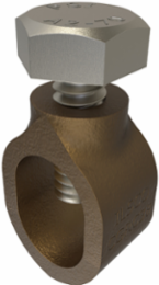 Permaground Bronze Ground Rod Clamp, Conductor Range 4-10, Ground Rod Size 3/8in, Rebar Size #3