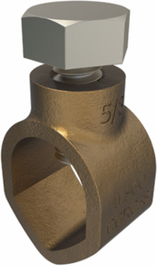 Permaground Bronze Ground Rod Clamp, Conductor Range 2-10, Ground Rod Size 5/8in, Rebar Size #5, UL, Bag of 4