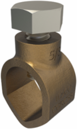 Permaground Bronze Ground Rod Clamp, Conductor Range 2-10, Ground Rod Size 5/8in, Rebar Size #5, UL, Bag of 4