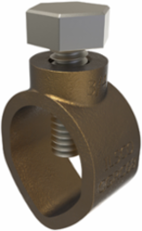 Permaground Bronze Ground Rod Clamp, Conductor Range 2-10, Ground Rod Size 3/4in, Rebar Size #6, UL, Bag of 2