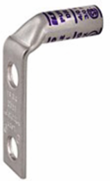 Surecrimp Copper Compression Lug, Conductor Size 8, 2 Holes, #10 Bolt Size, 5/8in Hole Spacing, Long Barrel, No Sight Window, 90° Bent Tang, Tin Plated, UL, CSA