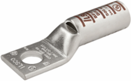 Surecrimp Copper Compression Lug, Conductor Size 3, 1 Hole, 1/4in Bolt Size, Long Barrel, Sight Window, Tin Plated, UL, CSA
