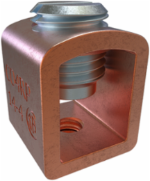 Copper Box-Type Mechanical Lug, Conductor Range 4-14, 1 Hole, Round Boss