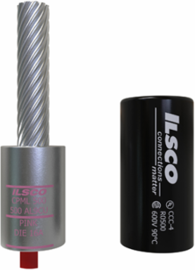 Copper Compression Pigtail Adaptor, Conductor Size 500, Long Barrel, Tin Plated, UL, CSA