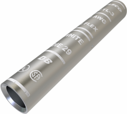 Surecrimp Copper Compression Sleeve, Conductor Size 3, Long Barrel, Tin Plated, UL, CSA
