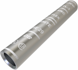 Surecrimp Copper Compression Sleeve, Conductor Size 3, Long Barrel, Tin Plated, UL, CSA