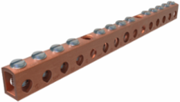 Copper Neutral Bar, Conductor Range 4-14 Main, 6-14 Tap, 13 Ports