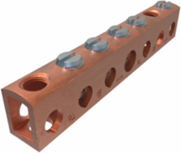 Copper Neutral Bar, Conductor Range 4-14 Main, 6-14 Tap, 5 Ports