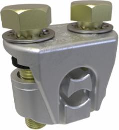 Aluminum Two-Bolt Split Bolt, Dual Rated, Main Conductor Range 2/0-2, Tap Range 2/0-10, Wax Plated, Includes Spacer Bar