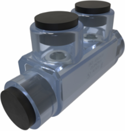 Nimbus Insulated Aluminum In-Line Splicer-Reducer Connector, Conductor Range 250-6, 2 Ports, Tin Plated, UL, CSA