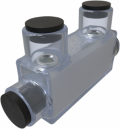 Nimbus Insulated Aluminum In-Line Splicer-Reducer Connector, Conductor Range 500-4, 2 Ports, Tin Plated, UL, CSA