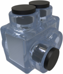 Nimbus Insulated Aluminum In-Line Splicer-Reducer Connector Offset, Conductor Range 1/0-14, 2 Ports, Tin Plated, UL, CSA