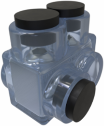 Nimbus Insulated Aluminum In-Line Splicer-Reducer Connector Offset, Conductor Range 3/0-6, 2 Ports, Tin Plated, UL, CSA