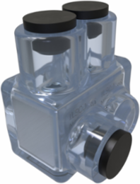 Nimbus Insulated Aluminum In-Line Splicer-Reducer Connector Offset, Conductor Range 4-14, 2 Ports, Tin Plated, UL, CSA