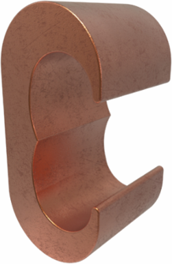 Permaground Copper Grounding E Crimp, Main Conductor Range 2/0-1, Main Rebar Size #3, Tap Range 2/0-1, Tap Rebar Size #3, UL, CSA