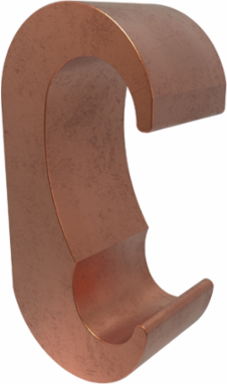Permaground Copper Grounding E Crimp, Main Conductor Range 500-300, Main Rebar Size #5, Tap Range 3/0-6 Sol, Tap Rebar Size #3-#4, UL, CSA