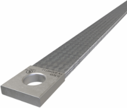 Copper Flex Braid Connector, Conductor Equivalent Size 231, 3 Braids, 48in, 1 Hole, 1/2in Bolt Size, Tin Plated, UL/cUL