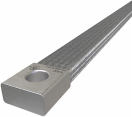 Copper Flex Braid Connector, Conductor Equivalent Size 462, 3 Braids, 36in, 1 Hole, 1/2in Bolt Size, Tin Plated, UL/cUL
