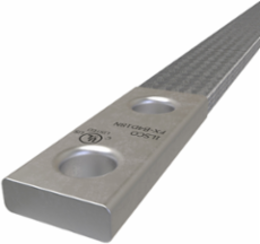Copper Flex Braid Connector, Conductor Equivalent Size 308, 4 Braids, 18in, 2 Holes, 1/2in Bolt Size, 1-3/4in Hole Spacing, Tin Plated, UL/cUL