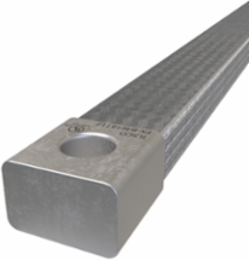 Copper Flex Braid Connector, Conductor Equivalent Size 616, 4 Braids, 18in, 1 Hole, 1/2in Bolt Size, Tin Plated, UL/cUL