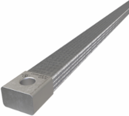 Copper Flex Braid Connector, Conductor Equivalent Size 928, 4 Braids, 48in, 1 Hole, 1/2in Bolt Size, Tin Plated, UL/cUL