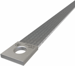 Copper Flex Braid Connector, Conductor Equivalent Size 3/0, 1 Braid, 48in, 1 Hole, 1/2in Bolt Size, Tin Plated, UL/cUL