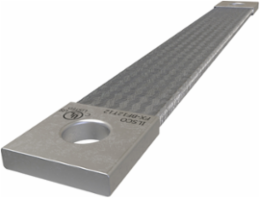Copper Flex Braid Connector, Conductor Equivalent Size 4/0, 1 Braid, 12in, 1 Hole, 1/2in Bolt Size, Tin Plated, UL/cUL