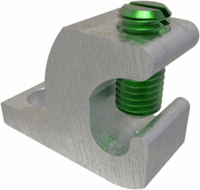Permaground Copper Lay-in Groud Lug, Conductor Size 4-14, 1/4in Bolt Size, Slotted Head, Tin Plated