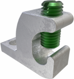 Permaground Copper Lay-in Groud Lug, Conductor Size 4-14, #10 Bolt Size, Slotted Head, Tin Plated