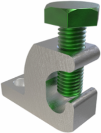 Permaground Copper Lay-in Groud Lug, Conductor Size 4-14, #10 Bolt Size, Hex Head, Tin Plated