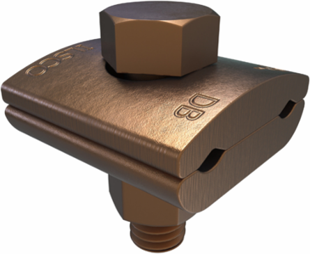 Permaground Copper Ground Clamp, Conductor Range 4-8 Sol, 2 Conductors, 1 Bolt, UL