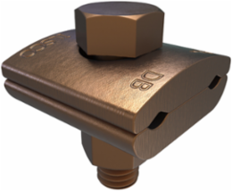 Permaground Copper Ground Clamp, Conductor Range 4-8 Sol, 2 Conductors, 1 Bolt, UL