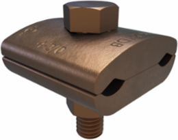 Permaground Copper Ground Clamp, Conductor Range 2/0-4 Sol, 2 Conductors, 1 Bolt, UL