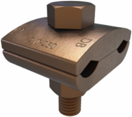 Permaground Copper Ground Clamp, Conductor Range 250-2/0 Sol, 2 Conductors, 1 Bolt, UL