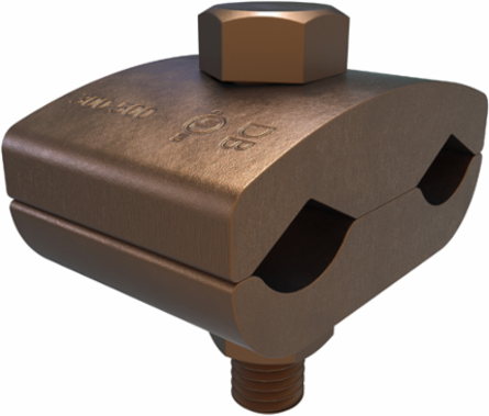 Permaground Copper Ground Clamp, Conductor Range 500-300, 2 Conductors, 1 Bolt