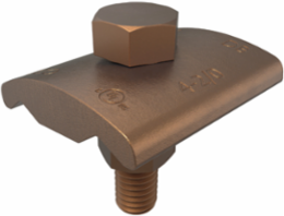 Permaground Copper Ground Clamp to Surface, Conductor Range 2/0-4 Sol, 2 Conductors, 1 Bolt, Single plate, UL