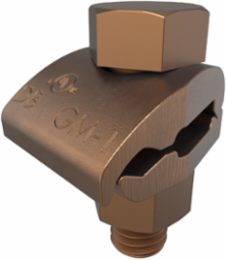 Permaground Copper Ground Clamp, Conductor Range 4-8 Sol, 1 Conductor, 1 Bolt, 3/8in Bolt Size, Double Plate, UL
