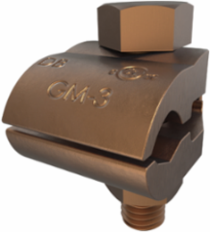 Permaground Copper Ground Clamp, Conductor Range 250-2/0 Sol, 1 Conductor, 1 Bolt, 1/2in Bolt Size, Double Plate, UL