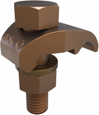 Permaground Copper Ground Clamp to Surface, Conductor Range 250-2/0 Sol, 1 Conductor, 1 Bolt, 1/2in Bolt Size, Single Plate, UL