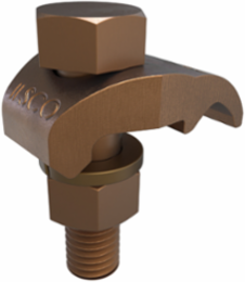 Permaground Copper Ground Clamp to Surface, Conductor Range 250-2/0 Sol, 1 Conductor, 1 Bolt, 1/2in Bolt Size, Single Plate, UL