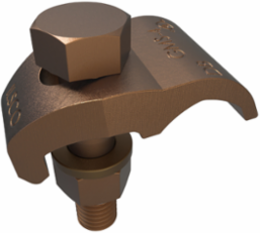 Permaground Copper Ground Clamp to Surface, Conductor Range 500-300, 1 Conductor, 1 Bolt, 1/2in Bolt Size, Single Plate