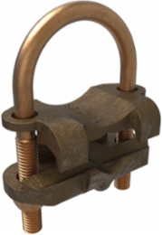 Permaground Copper U-Bolt Ground Clamp, Conductor Range 500-300, Pipe Size 1-1/2in, Ground Rod Sizes 1-5/8 to 1-7/8in, UL, CSA