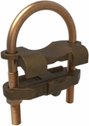 Permaground Copper U-Bolt Ground Clamp, Conductor Range 4-8 Sol, Pipe Size 2in, Ground Rod Sizes 2 to 2-3/8in, UL, CSA