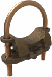 Permaground Copper U-Bolt Ground Clamp, Conductor Range 2/0-4 Sol, Pipe Size 2-1/2in, Ground Rod Sizes 2-1/2 to 2-7/8in, UL, CSA