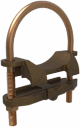 Permaground Copper U-Bolt Ground Clamp, Conductor Range 4-8 Sol, Pipe Size 3in, Ground Rod Sizes 3 to 3-1/2in, UL, CSA