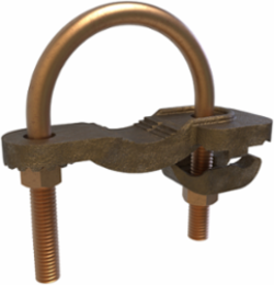 Permaground Copper Waterpipe Ground Clamp, Conductor Range 4/0-4, Pipe Size 1-1/4 to 2in, UL