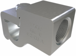 Permaground Aluminum Grounding Connector, Dual Rated, Conductor Range 1/0-2, Female, 1/2in Bolt Size, Tin Plated
