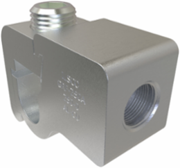Permaground Aluminum Grounding Connector, Dual Rated, Conductor Range 250-1/0, Female, 1/2in Bolt Size, Tin Plated